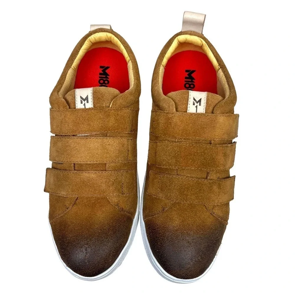 Sandro Moscoloni M180 Hurley Sneaker Brown Suede Low‎ Top Laceless Men Size 9D